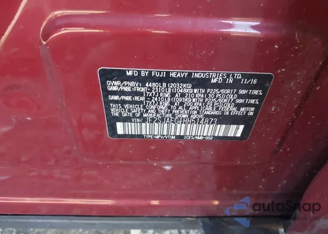 2017 Subaru Forester 2.5I Premium z USA, uszkodzony, nr VIN JF2SJAEC1HH514873